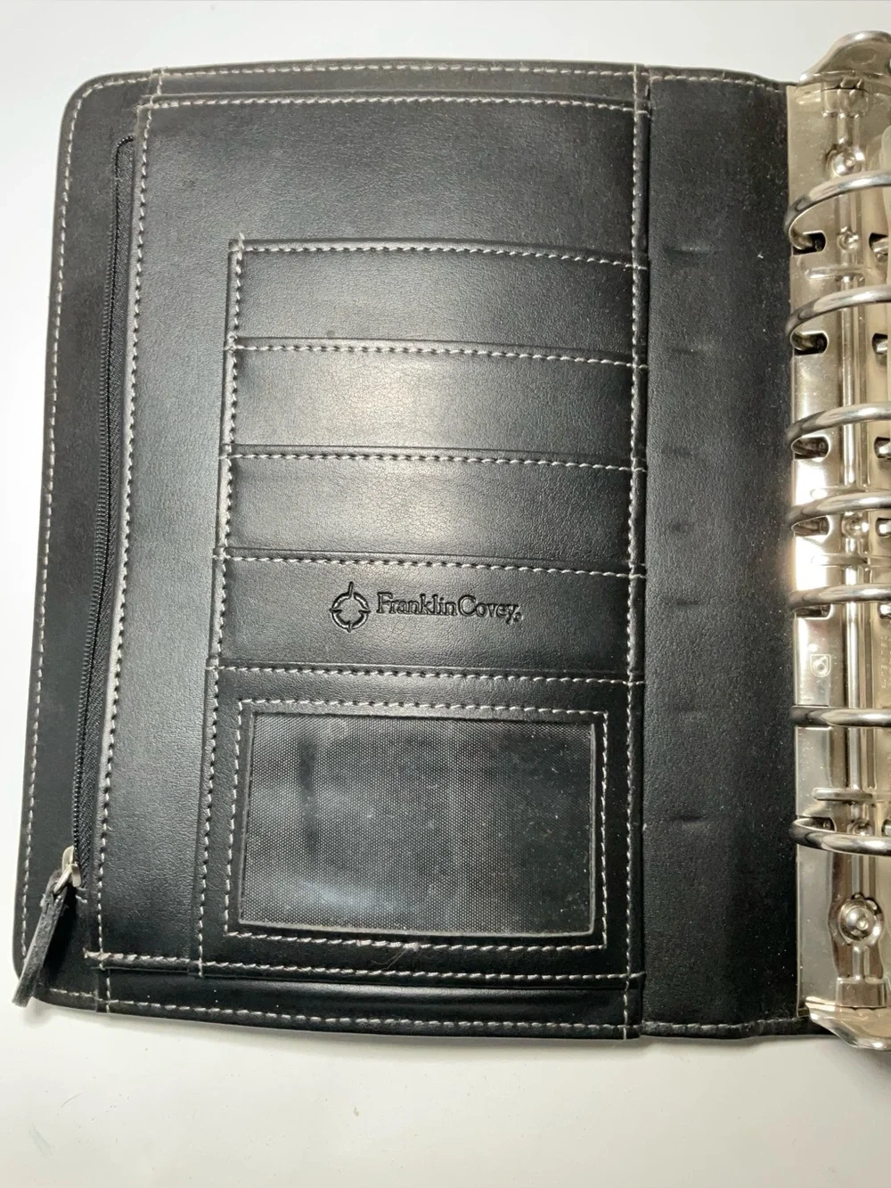 Franklin Covey Black Faux Leather Planner 7 Ring Binder 7”x9”